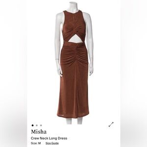 Misha Brown Cut-Out Midi Dress